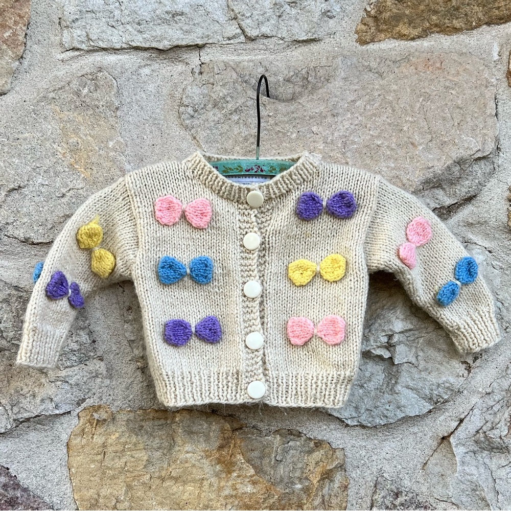 Cream off white baby cardigan sweater